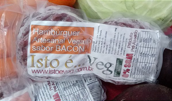 Hamburguer Vegano Artesanal Sabor Bacon - 360g