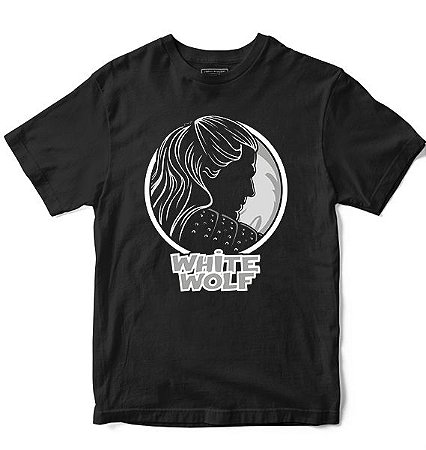 Camiseta Masculina Série The Witcher Lobo Branco - Loja Nerd e Geek - Presentes Criativos