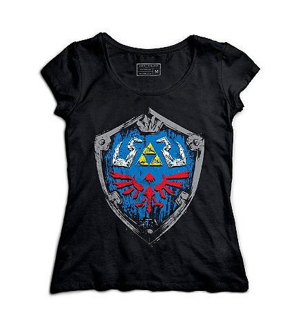 Camiseta Feminina Link Escudo - Loja Nerd e Geek - Presentes Criativos