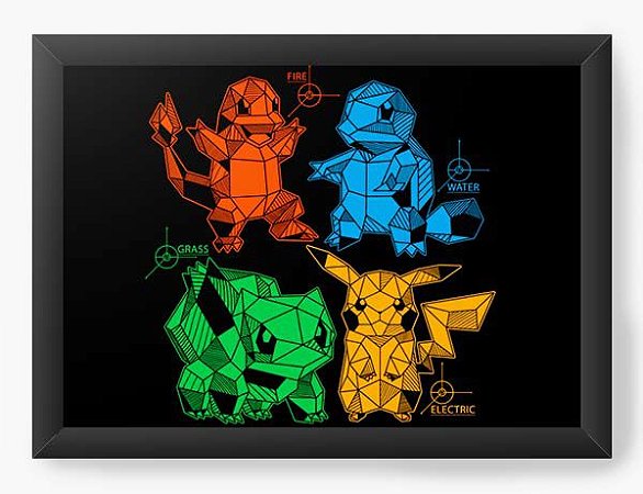 Quadro Decorativo A4 (33X24) Geekz Pokemon - Loja Nerd e Geek - Presentes Criativos
