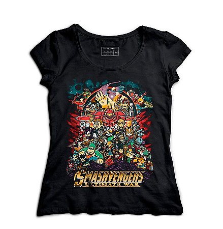 Camiseta Feminina Smash Avengers - Loja Nerd e Geek - Presentes Criativos