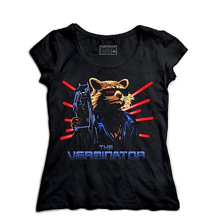 Camiseta Feminina Rocket Raccoon - Loja Nerd e Geek - Presentes Criativos