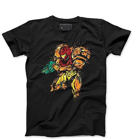 Camiseta Masculina Samus Aran - Loja Nerd e Geek - Presentes Criativos