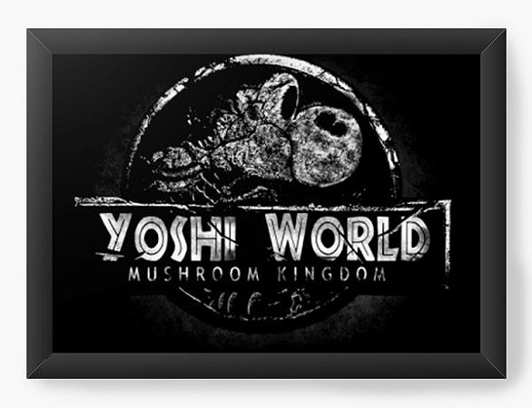 Quadro Decorativo A4 (33X24) Geekz Yoshi Word - Loja Nerd e Geek - Presentes Criativos