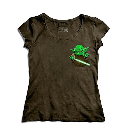 Camiseta Feminina Yoda Bolso - Loja Nerd e Geek - Presentes Criativos
