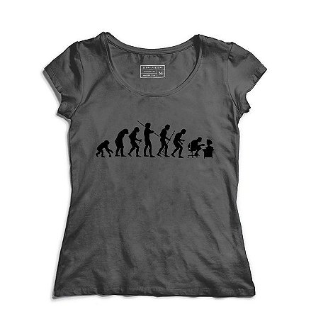 Camiseta Feminina Evolution Geek - Loja Nerd e Geek - Presentes Criativos