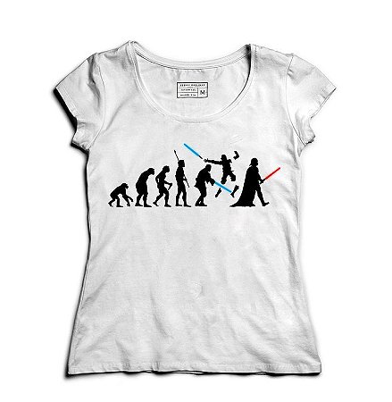 Camiseta Feminina Space Wars Evolution - Loja Nerd e Geek - Presentes Criativos