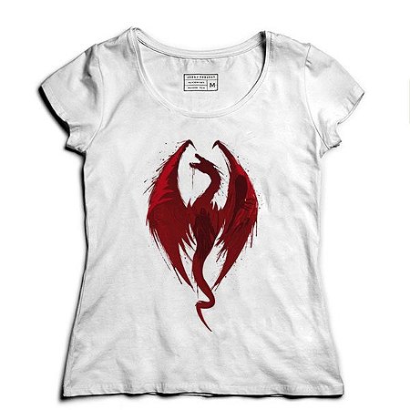 Camiseta Feminina Red Dragon   - Loja Nerd e Geek - Presentes Criativos