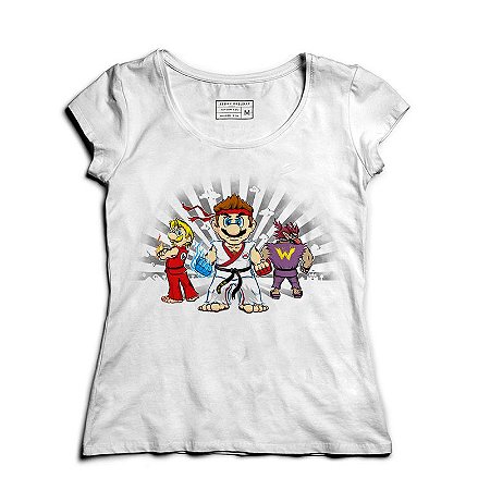 Camiseta Feminina Plumber Kombat - Loja Nerd e Geek - Presentes Criativos
