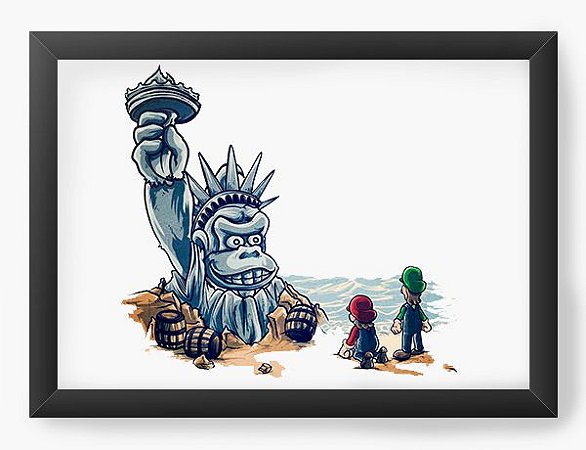 Quadro Decorativo A4 (33X24) Monkey American - Loja Nerd e Geek - Presentes Criativos