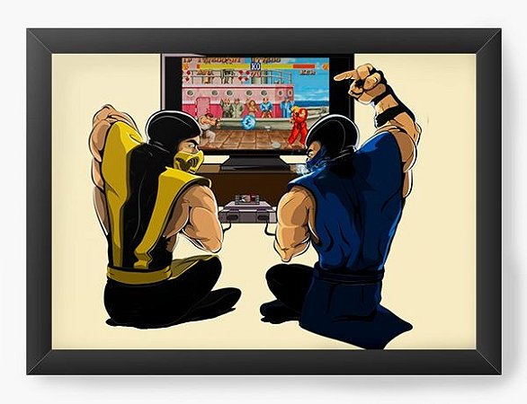 Quadro Decorativo A3 (45X33) Geekz Scorpion Street Fighter - Loja Nerd e Geek - Presentes Criativos