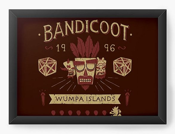 Quadro Decorativo A4 (33X24) Geekz Bandicoot 96 - Loja Nerd e Geek - Presentes Criativos