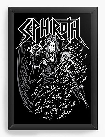 Quadro Decorativo A4 (33X24)  Sephiroth Final Fantasy- Loja Nerd e Geek - Presentes Criativos