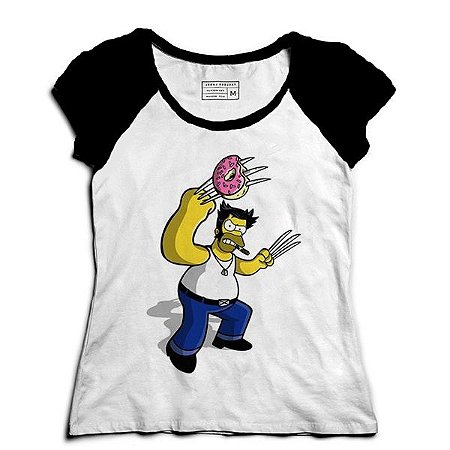 Camiseta Feminina Raglan Homer Simpsons - Loja Nerd e Geek