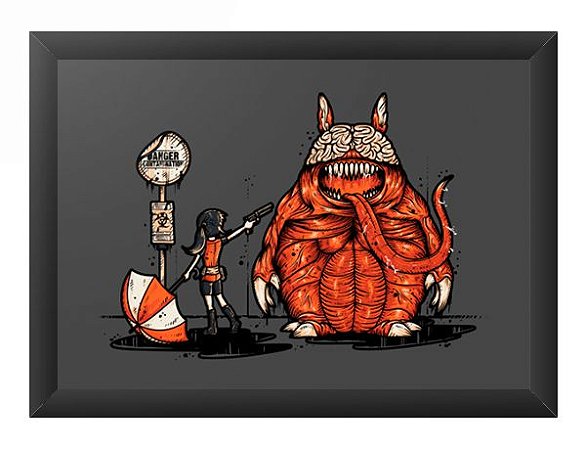 Quadro Decorativo A4 (33X24) R-Evil Totoro - Loja Nerd e Geek - Presentes Criativos