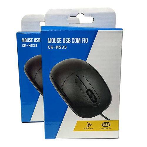 Mouse Óptico Cabo USB Básico - CK-MS35BK