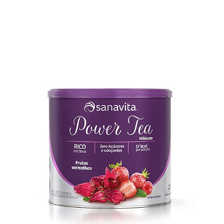 Power Tea Sanavita Hibiscus Frutas Vermelhas 200g
