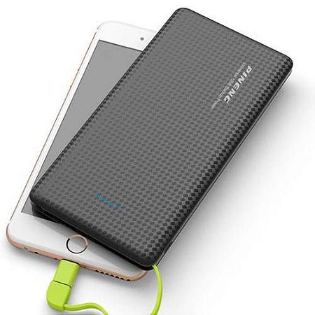 Power Bank Ultra fino Pineng original PN  952 10.000mAh carregador portátil.