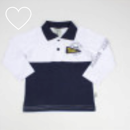 Polo social infantil  manga longa com bordado team tamanho 01 a 03 anos