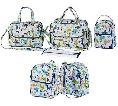 Kit Bolsa Mochila Maternidade Bebê Dinossauro - Espera Feliz