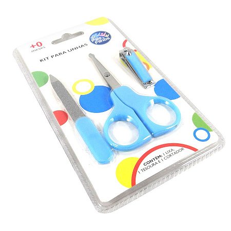 KIT PARA UNHAS BEBÊ INFANTIL AZUL- PAIS E FILHOS