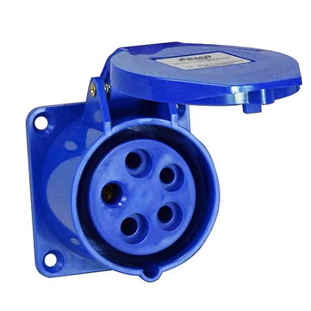 TOMADA INDUSTRIAL EMBUTIR 3P+T+N 32A 220/240V 9H AZUL IP44 - G5249 PSMR