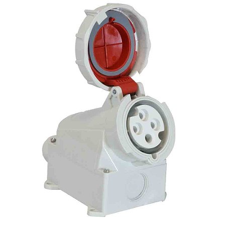 TOMADA INDUSTRIAL SOBREPOR 3P+T 16A 380/415V 6H VERMELHO IP67 - G4006W PSMR