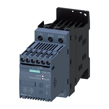 SOFT STARTER 3RW30 TRIFÁSICA 200 - 480VAC 6,5A 4CV COMANDO 110 - 230VCA/VCC - 3RW30141BB14 SIEMENS