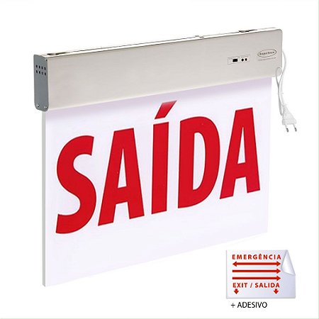 LUMINARIA EMERGENCIA  33 LEDS BIVOLT DUPLA FACE SAIDA VM