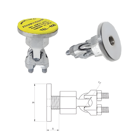 CONECTOR ATERRINSERT DISCO LATAO ROSCA FEMEA M12