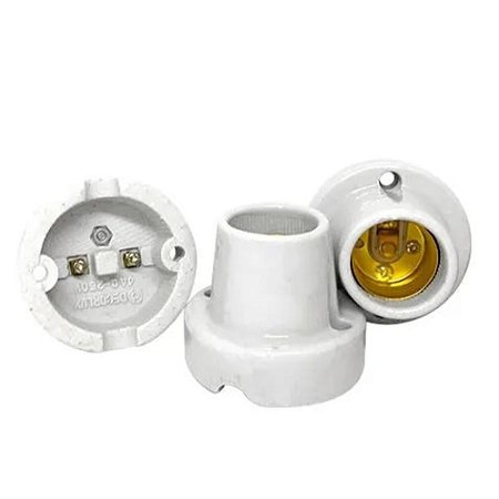 SOQUETE PORCELANA P/LAMP. E-27   4A 250V TETO FIXO