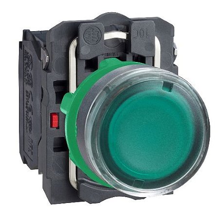 BOTAO 22MM LUMINOSO LED 24VCA/CC 1NA+1NF VD