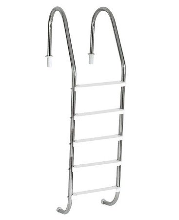 Escada Tradicional Sodramar 2” em aço inox 304 com 05 Degraus em ABS