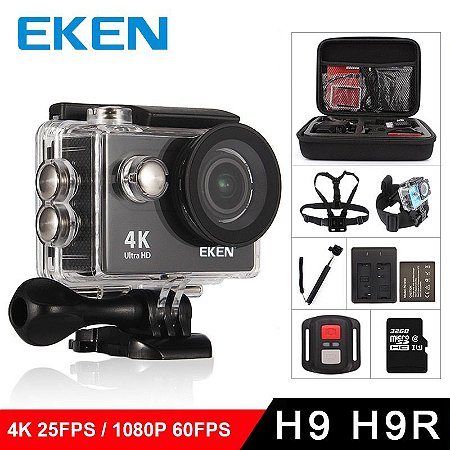 Câmera Esportiva Eken H9r 4k Hd Dv Ultra Hd Wi-fi - Com Controle Remoto -  Produto Importado com poucas unidades no estoque. - Compra Outlet