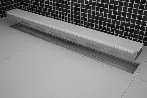 Ralo Linear Invisível Ou Oculto Em Aço Inox 304 | Saída Centro Vertical | Com Variação de Comprimento