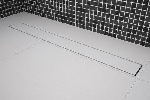 Ralo Linear Invisível De 80 x 8 cm Em Aço Inox 316 | Saída Centro Vertical