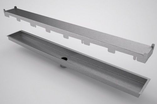 Ralo Linear Invisível de Aço Inox de 50 cm X 8 cm - Saída Centro Vertical