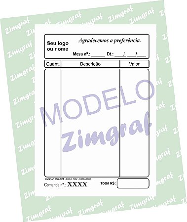 Comandas 7X10 - Modelo 1502