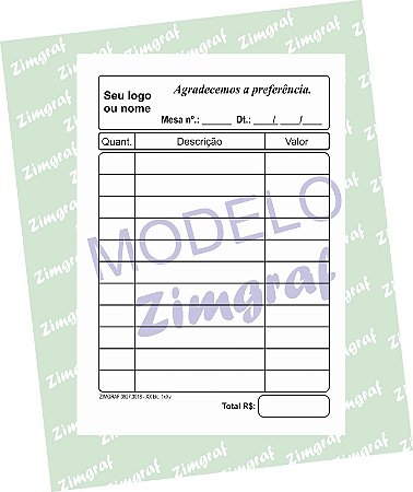 Comandas 7X10 - Modelo 1503