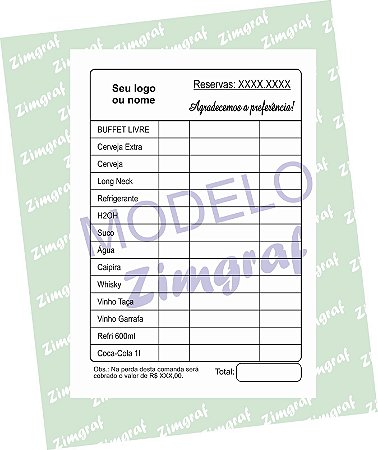 Comandas 7X10 - Modelo 1509