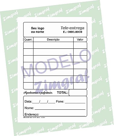 Comandas 7X10 - Modelo 1512