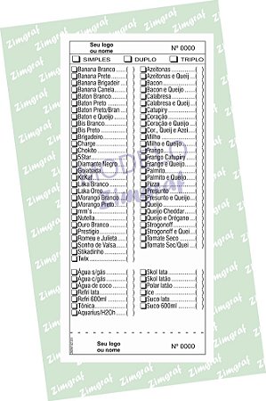 Comandas 10X20 - Modelo 1588
