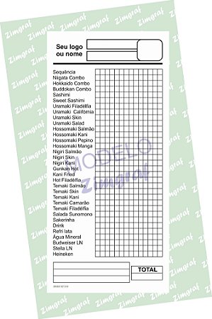 Comandas 10X20 - Modelo 1590