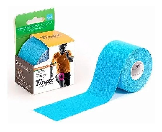 Fita Kinesio Tmax Original Bandagem Elastica 5 Mts Cada - Azul