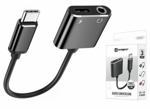 Adaptador Tipo C Para Fone De Ouvido Carregador Xiaomi Mi8 Sumexr - SX-ZJ7 - 12200