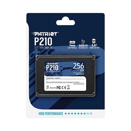 SSD Patriot 256GB SATA 3 2,5" Leitura 500 Mb/s, Gravação 400 Mb/s - 11867