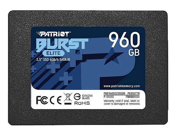 SSD 960GB Patriot Burst Elite 2.5" Sata III - PBE960GS25SSDR - 12222