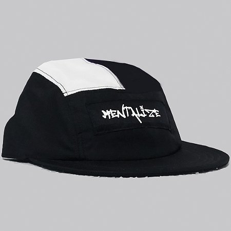 BONÉ FIVE PANEL MENTALIZE COR BLACK WHITE - TECIDO TACTEL