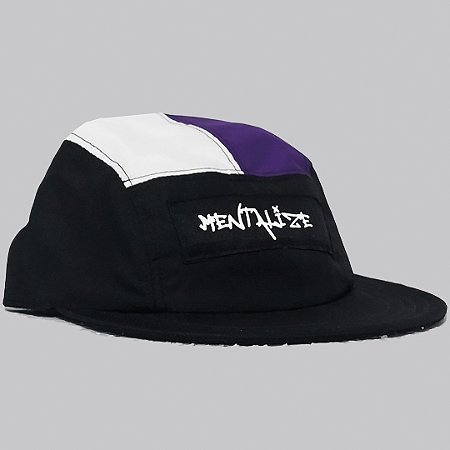 BONÉ FIVE PANEL MENTALIZE PRETO / BRANCO / ROXO