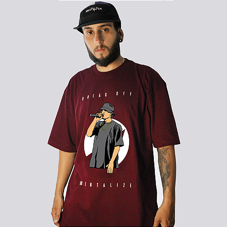 CAMISETA VINHO BORDÔ COLLAB MENTALIZE X BREAKOFF
